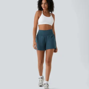 2-in-1 yogashort met hoge taille, achterzak en zijzak - Joci